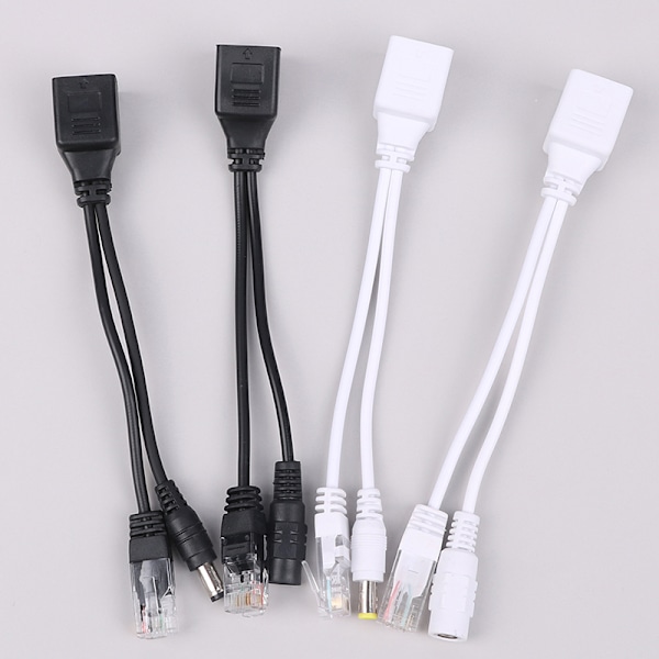 1Par POE-kabel Passiv Power Over Ethernet-adapterkabel POE S White
