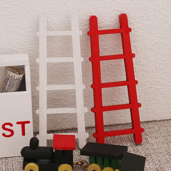 1:12 Dockhus Miniatyrmöbler Trästegetrappa Hem De White