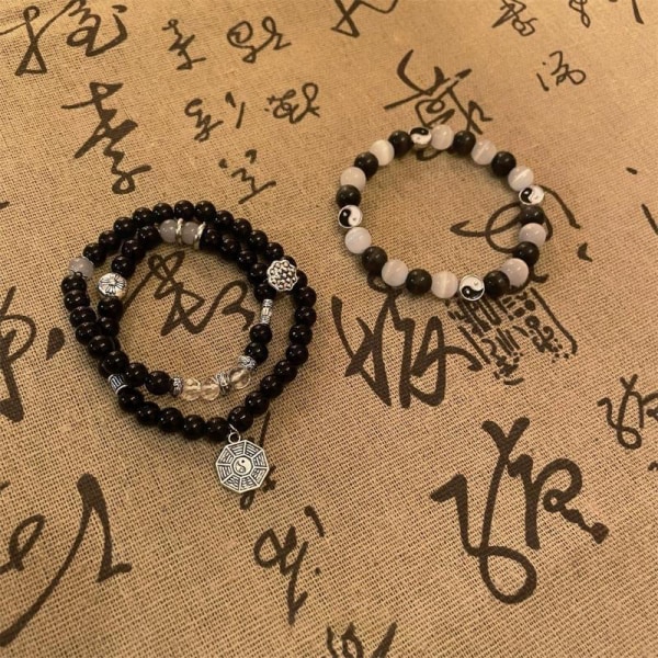 Stil Vintage Yin Yang Armband Crystal Beaded Armband Classic 1