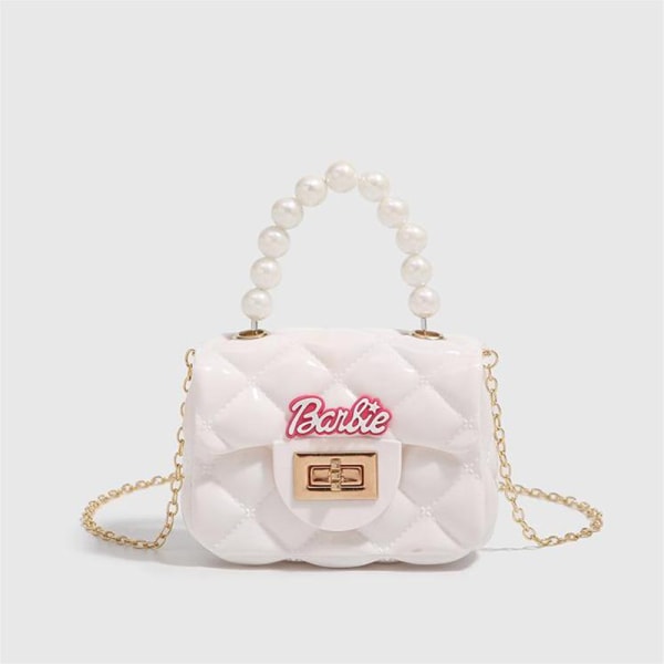 Barbie Fashion Chain Axelväskor Pearl Handbag Headphone Cove White