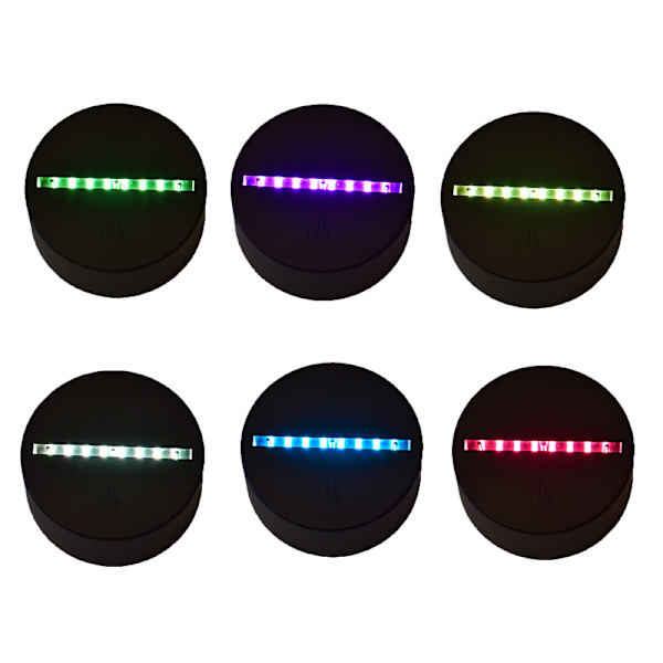 USB kabel Touch-lampfot för 3D LED-nattljus 7-färgsljus