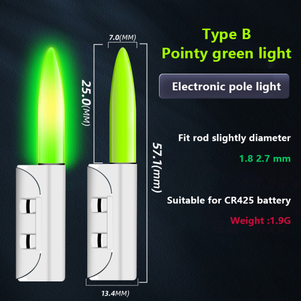 1PC Sharp End Fishing Electronic Rod Light Luminous Stick Flash A5