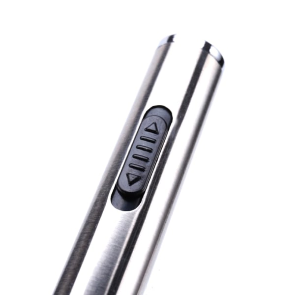 2 i 1 Silver Interactive LED Light Pen Pointer Ficklampa För