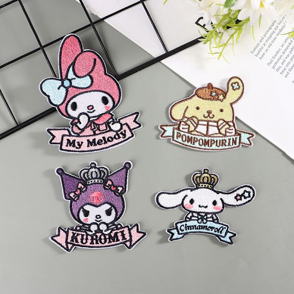 1st Sanrio Kuromi Cinnamoroll Anime smältbara lappar på kläder C