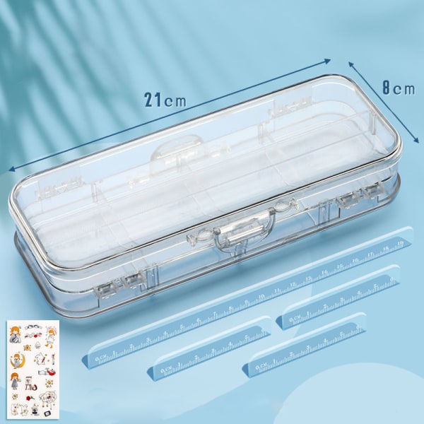 Kawaii Transparent Case Dubbellager Multifunktion Barn A