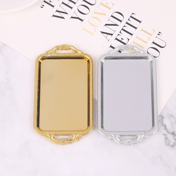 2st Dockhus Miniatyrtillbehör Mini Plast tebricka Simu Silver