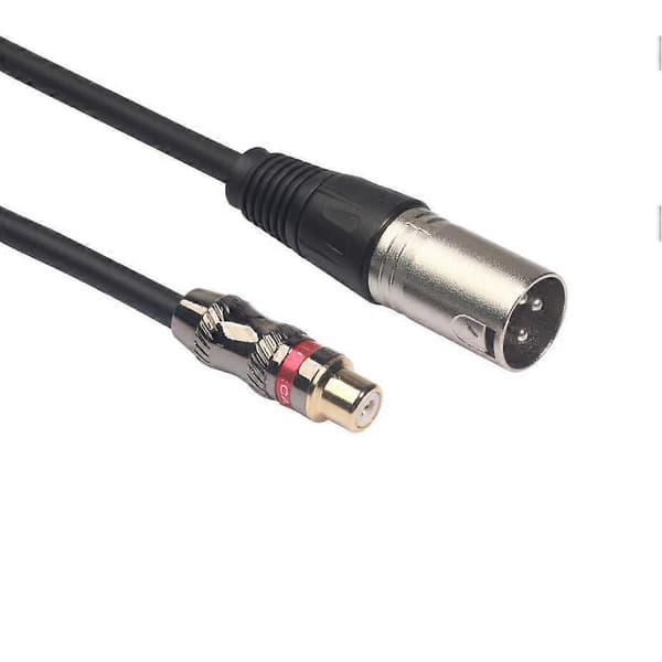 RCA hun til XLR han kabel, XLR til RCA konverter lydadapter patchkabel skifter -30cm Black