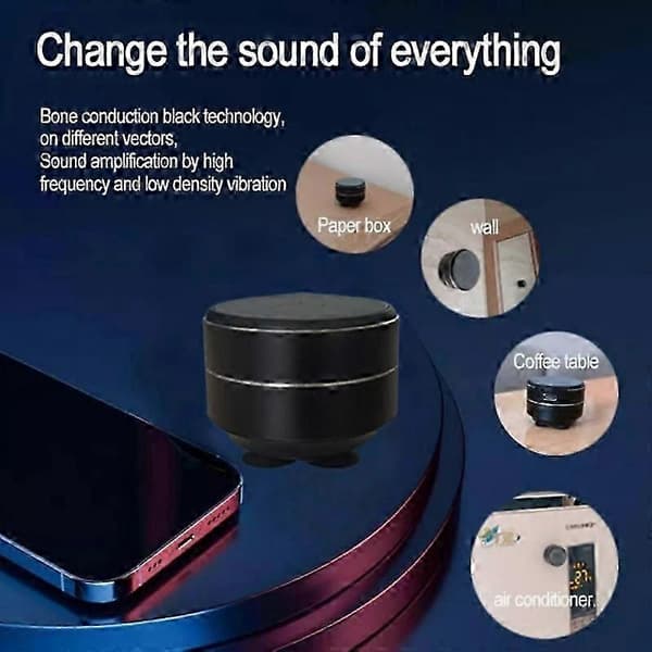 Ny Buzzgo-högtalare, Bluetooth Mini Bone Conduction-högtalare Svart/silver/röd Black