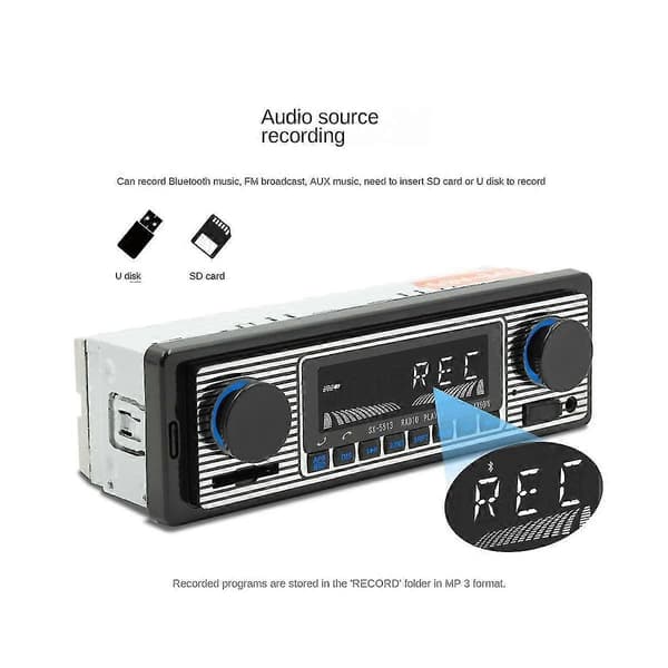 Högkvalitativ 4-kanals 60w Bluetooth Bilradio Bil Mp3-spelare Plug-in U Disk Bilradio Med Ledningsskyddsfunktion