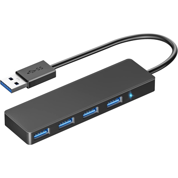 USB Hub, GlamPiece 4 Port Ultra Slim Hub USB 3.0 Data Hub, USB distributör med 29 cm kabel, kompatibel med MacBook Air/ Pro/Mini, USB minnen