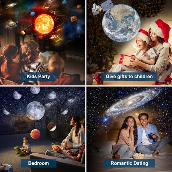 13-i-1 Galaxyprojektor nattelampe, stjernehimmel nattelampe projektorlampe, månelampe til børn voksne loft soveværelse
