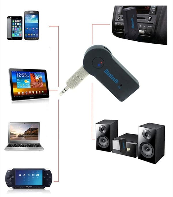 Bluetooth musikkmottaker til bilen - AUX - Bluetooth 5.0 Svart black