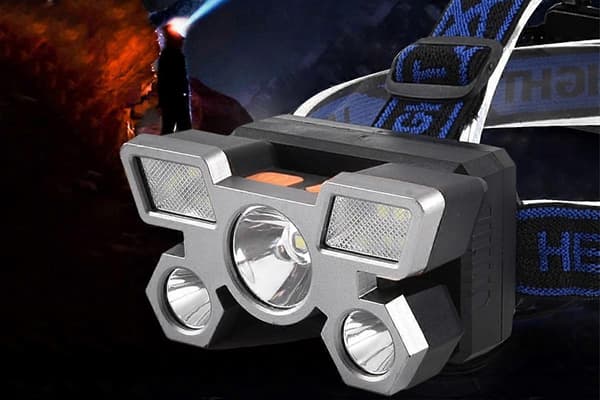 USB oppladbar LED-hodelykt med 4 moduser for camping, fiske og utendørsbruk Blue One Size