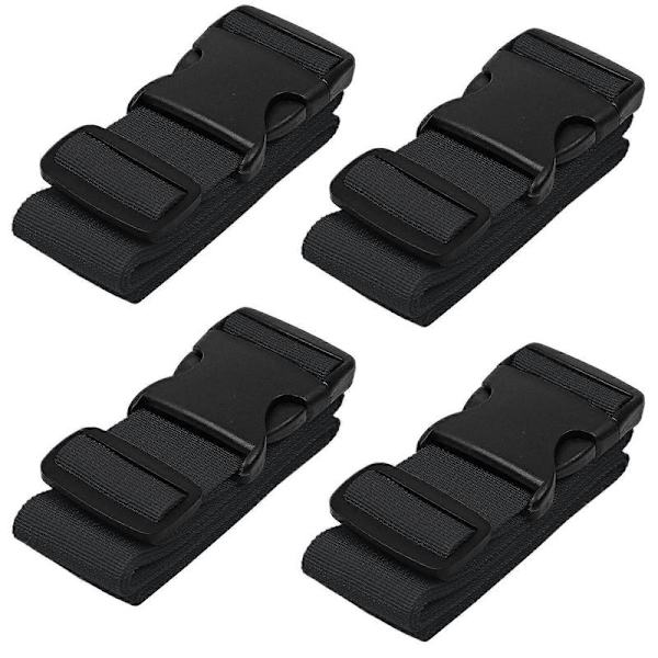Bagageremmar för resväskor, 4-pack, svart