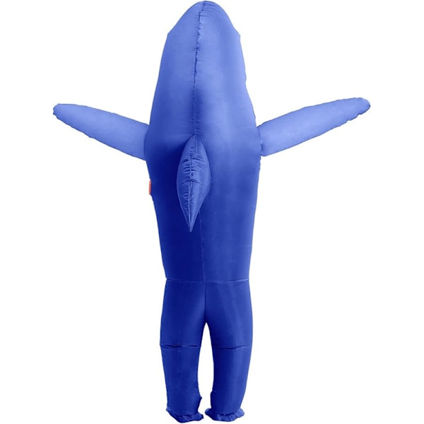 Uppblåsbar Hajdräkt med Käkar Hoppdräkt Rolig Carcharias Dräkt för Cosplayfest (Kungblå Haj) Royal Blue Shark