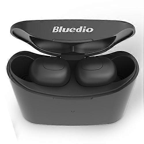 Bluedio TWS T-elf Bluetooth Version 5.0 In-Ear Bluetooth Headset med opladningsboks til hovedtelefoner Svart