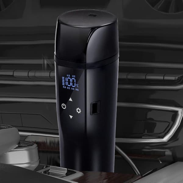 Elektrisk bilvattenkokare 12 display 450 ml bärbar passar för resor camping lastbil båt dricka Keep warm