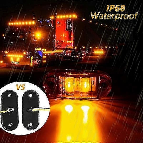 12V-24V LED-lampor för släpvagn 10/4PCS oval universal sidomarkering Amber 4PCS