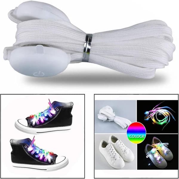 1 par nylon skolisser, LED skolisser lysende lisser for fest
