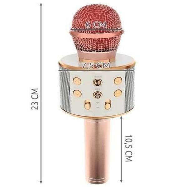 Karaoke mikrofon med højttaler og Bluetooth pink