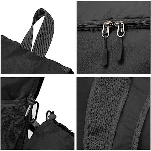 Foldable Backpack, Waterproof Outdoor Sports Backpack, Black