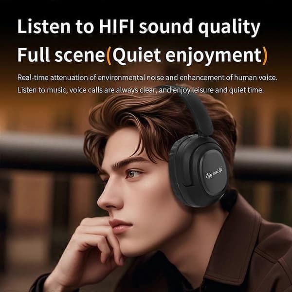 BH900 Stereo Hodebåren Støyreduserende Trådløs Bluetooth Hodetelefon Khaki