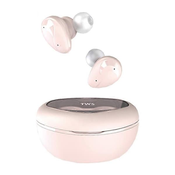 Mini trådløst ENC Bluetooth-headset med opladet strømdisplay Pink