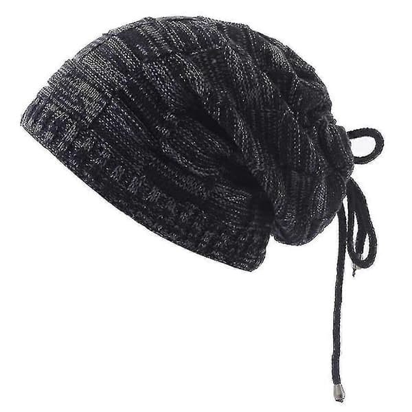 Dam Slouch Beanie Mössa Hästsvans Hatt Vinter Lös Varm Stickad Casual Skid Snö Mössa