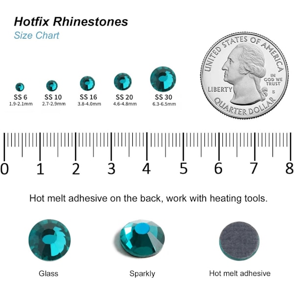 3000 kpl Hotfix Sininen Zirkoni Strassit askarteluun, SS16 (3,8-4,0 mm) Blue Zircon Blue Zircon SS16