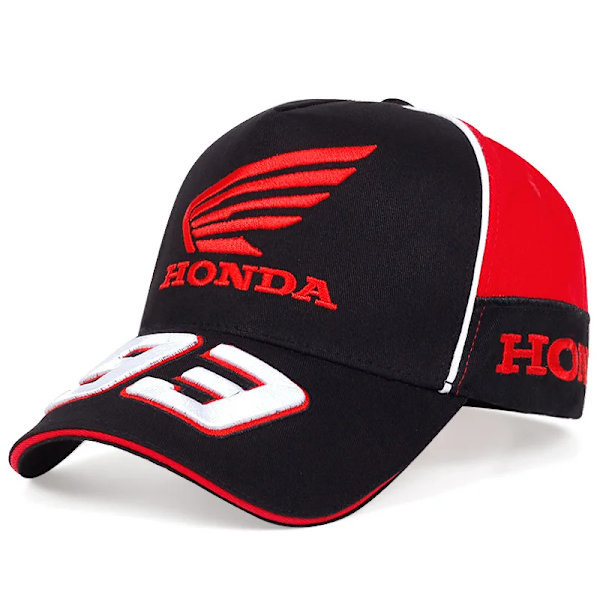 Ny Motorcykelracing 93 Keps för Män och Kvinnor Sommar Mode Broderad Solhatt Utomhussport Hatt Svart