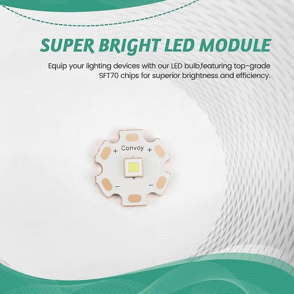 SFT70 LED, 6500K lysemitterende diode effektiv belysning for lommelykter hodelykter og mer med 20 mm C
