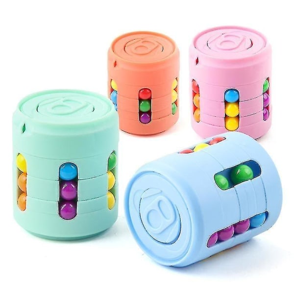 Flere funksjoner Fidget Spinner Magic Colorful Beans Fingerspinning lindrer stressdekompresjonsverktøy for barn og voksne Blue