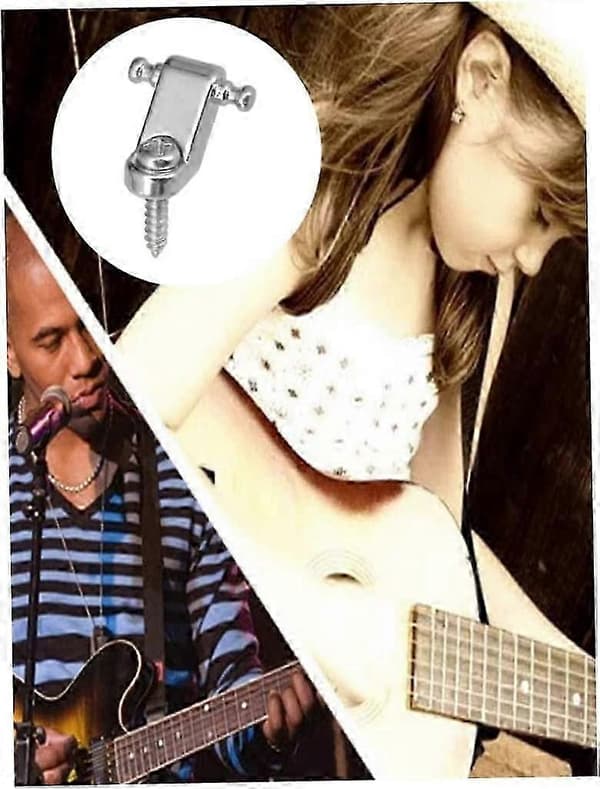 Rullsträngsträd Hållare Metall Elektrisk Gitarr Strängstyrningar med Skruvar Elgitarr (2 set, silver)