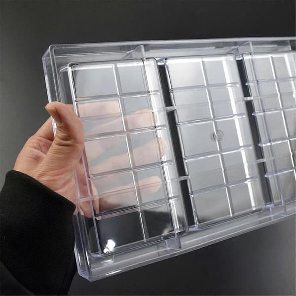 Polycarbonat chokoladebarform til slikfremstilling, bagning og sliksnacks, holdbart apparat til professionelle