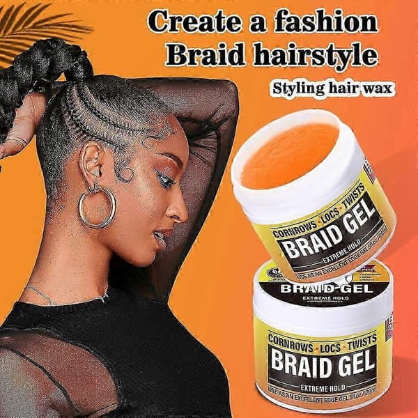Braid GelExtreme Hold, High ShineFrizz & Flake-Free Edge Control With Olive OilSlick & Style Braids 2pcs