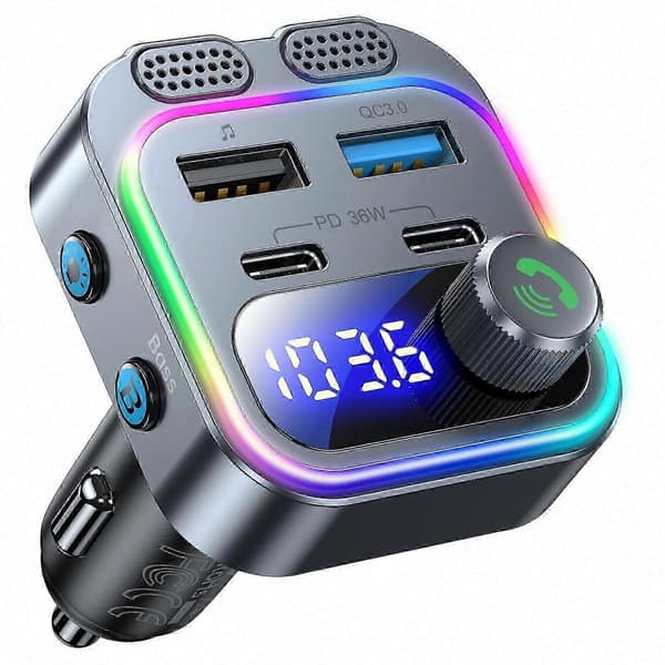 2025 Nyeste Syncwire Bluetooth 5.4 FM-sender Biladapter 48W PD 36W & 12W Hurtigopladning