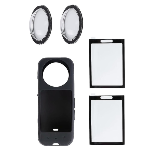 För X3-kamera skyddande tillbehör, Sticky Lens Guard Set Case Skärmhärdat glas Fil