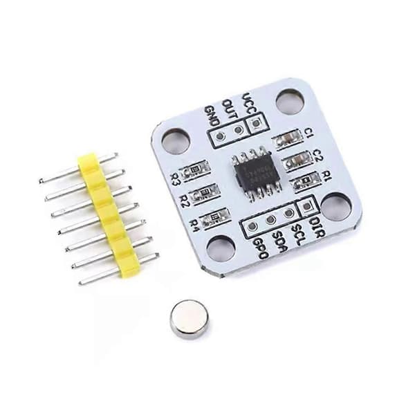AS5600 Magnetisk Koder Magnetisk Induksjons Vinkelmålingssensor Modul 12bit Høy Presisjon med Magnet 1 sett White