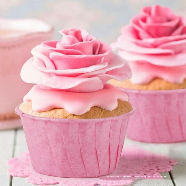 Papir Muffinforme, 150 Stykker Mini Cupcakeforme til Bryllup, Fødselsdag, Fest, Engangsbageforme i Pink style1158