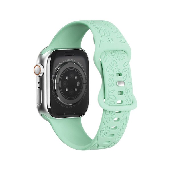 Sopii iwatchS9 876SE Apple Watch rannekkeeseen, kohokuvioitu pieni ruusu silikoni Auringonkukka - taivaansininen Auringonkukka - taivaansininen Sunflower - azure 42/44/45/49mm