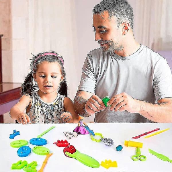 26 Roliga Play Doh Verktygsset Degformar Leksaksklippare Modellering för Barnpresent