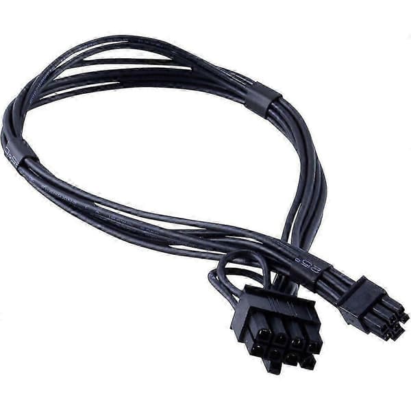 Mini 6-bens til 8-bens PCIe PCI-E grafikkort strømkabel til Pro Tower (pakke med 2) svart