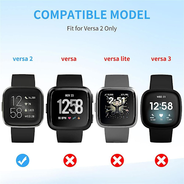 Oplader til Fitbit Versa 2 ur (ikke til Versa/versa Lite), USB-opladningskabel dock-stativ til Versa 2 Health & Fitness Smartwatch