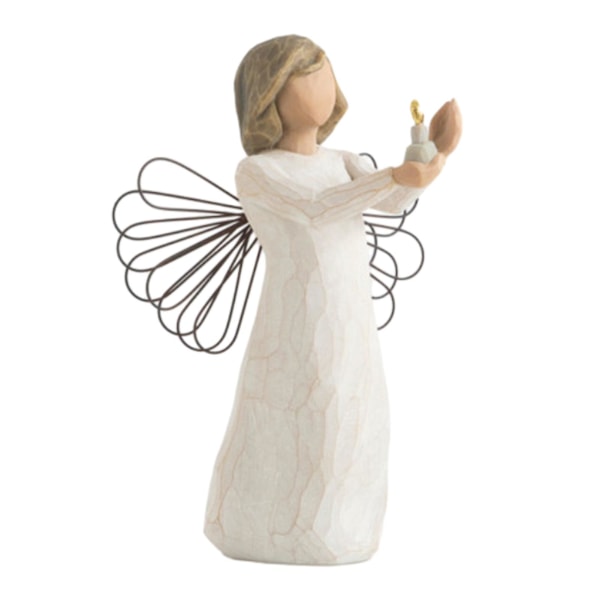 Håndmalet vinkel stearinlys ornament med vinger Nativity stearinlys skulptureret engel kunsthåndværk ornament Meningsfuld mindegave