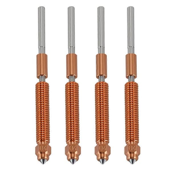 4 st för K2 Plus-munstycken, K2 Plus Hotend-munstycken, extruderbytesmunstycken med härdat stålmunstycke 0,4 mm