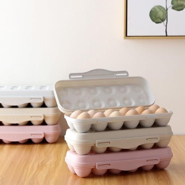 Eggoppbevaringsbeholder med lokk, PP Fresh Egg Organizer, Kjøkkenredskaper for eggkonservering