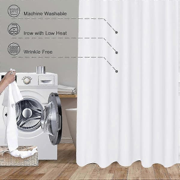 Extra breda duschdraperier 240 x 180 cm fall/95\"x 72\", mögelresistent mögelbeständig duschdraperifoder vattenavvisande, vit 2025