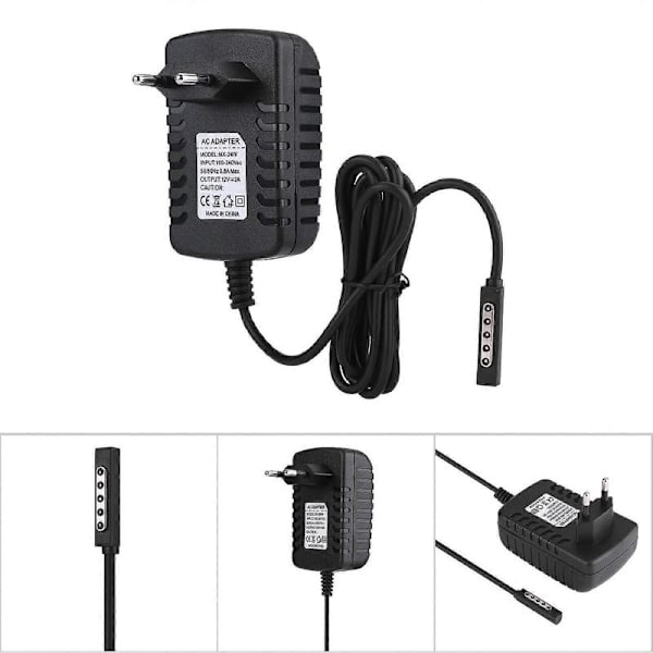 12V 2A Strömadapter Tablet Laddare för Microsoft Surface RT/ RT2 med EU-kontakt 100-240V