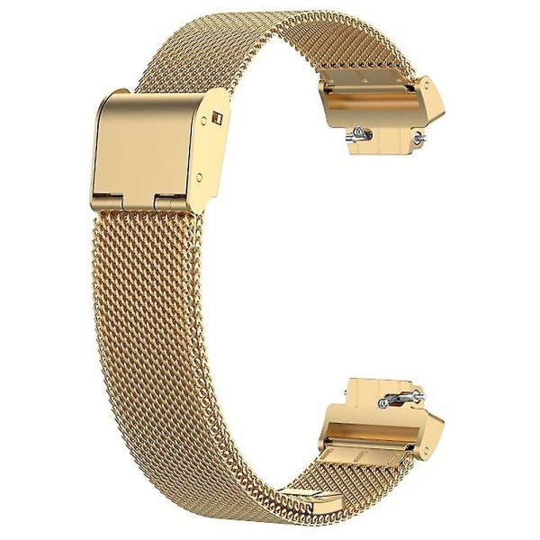 For Fitbit Inspire 3 rustfritt stål finmasket rem erstatning smart klokkerem med spenne-gull