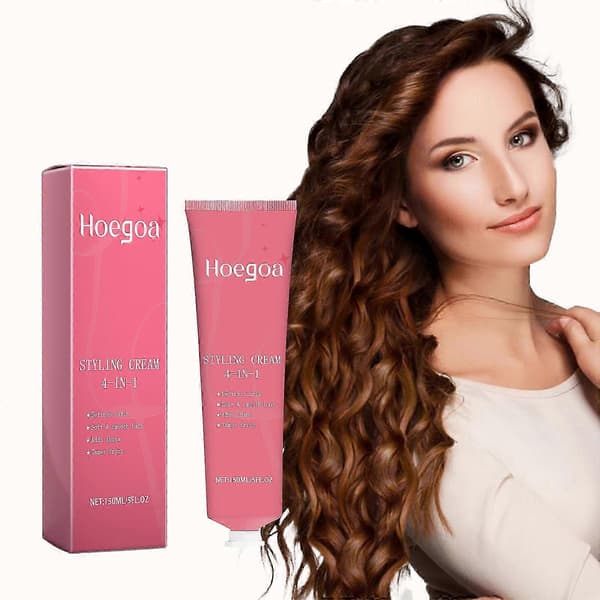 Stylingcreme, 4-i-1 Hårstylingcreme til flyvsk hår, Velegnet til alle slags krøllede frisurer 2pcs